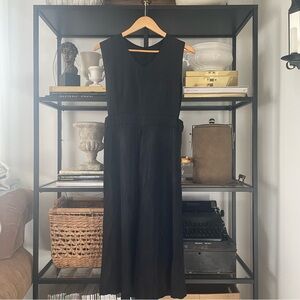 A Handmade Moire Black Silk Vintage Slip Dress